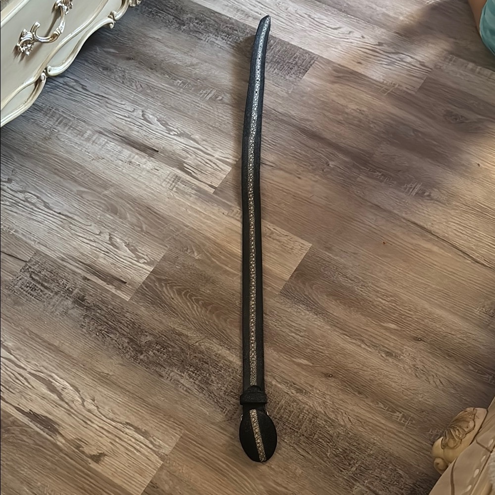 Tan Leather Belt with Buckle